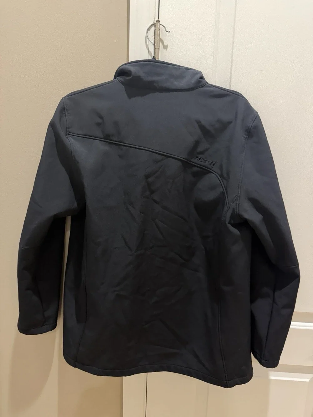 Spyder Black Softshell Jacket Full Zip Stand Collar Size youth XL Regular